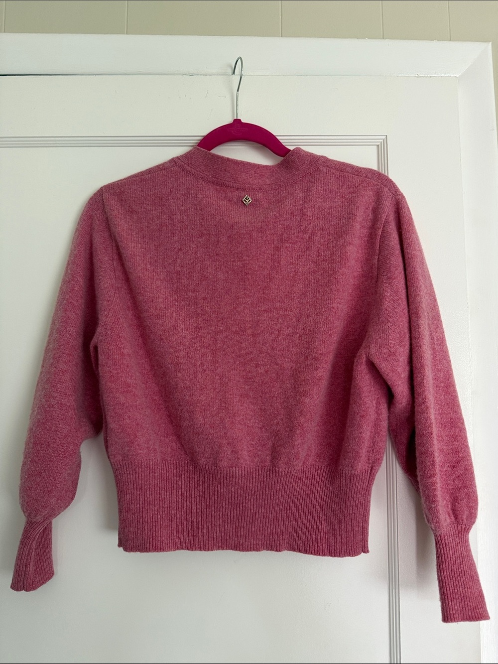 Sandro Rose Pink V-Neck Button Cardigan 100% wool - Picture 3 of 3